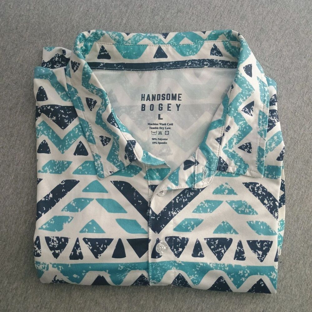 Handsome Bogey Performance Golf Jersey Mens Large Southwest Pattern Strechy